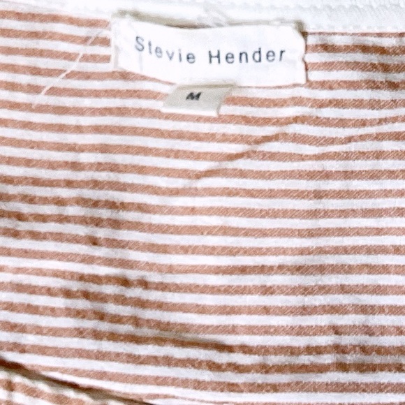 Stevie Hender Frill Ruffle Dress Woman’s Size Medium Peach & White Stripes - Picture 2 of 10